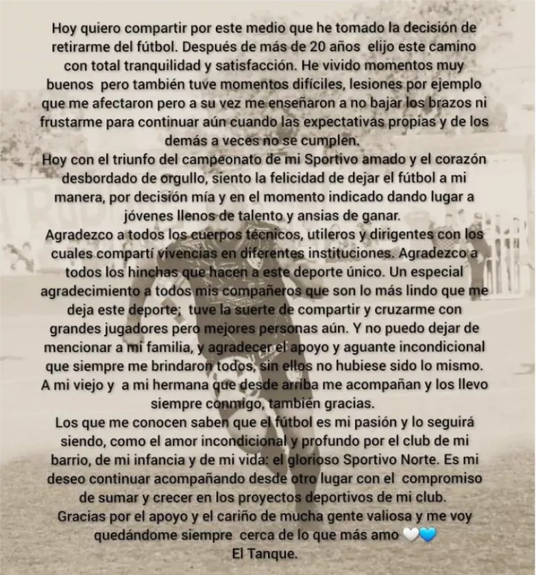 Despedida Tanque Olivera SN Despedida Tanque Olivera SN