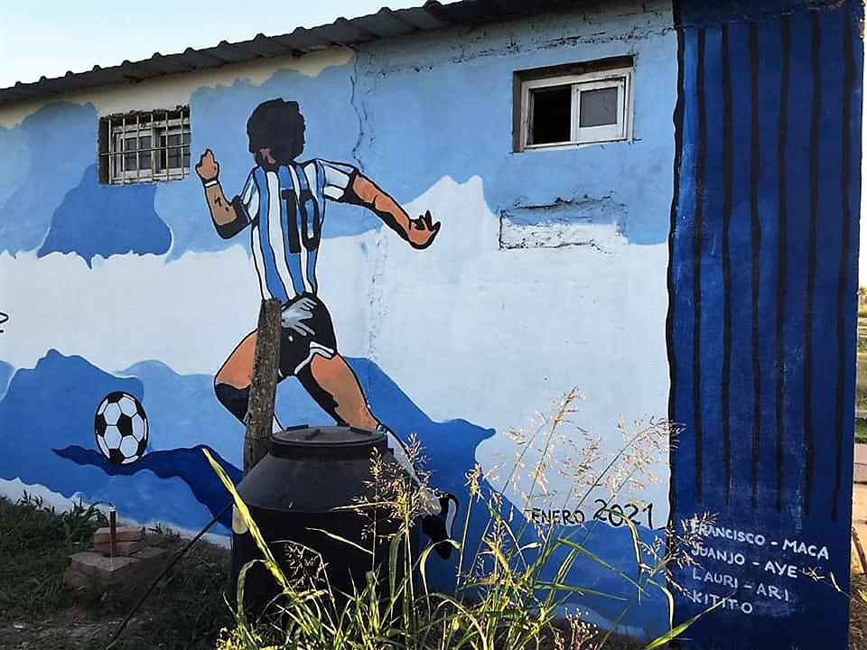 Mural Maradona Escuelita Los Tigres Villa Minetti 2 